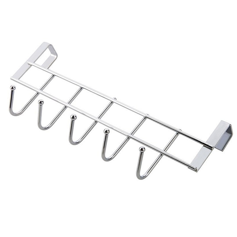 全球倉(cāng) 不銹鋼門后掛鉤衣帽鉤免釘壁掛門后掛衣架櫥柜門免打孔不銹鋼收納架門后收納 鞋架搭配掛鉤